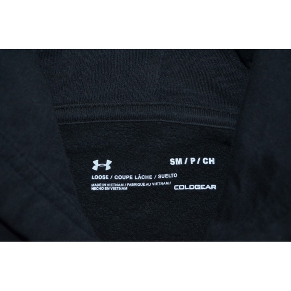 Under Armour Rival Fleece Short Sleeve Hoodie Black Loose Fit 1357450 Mens Small - Picture 3 of 8